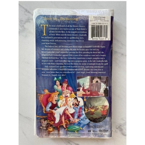 Walt Disney Masterpiece Collection Cinderella VHS Tape Clambshell NWT - Picture 5 of 9